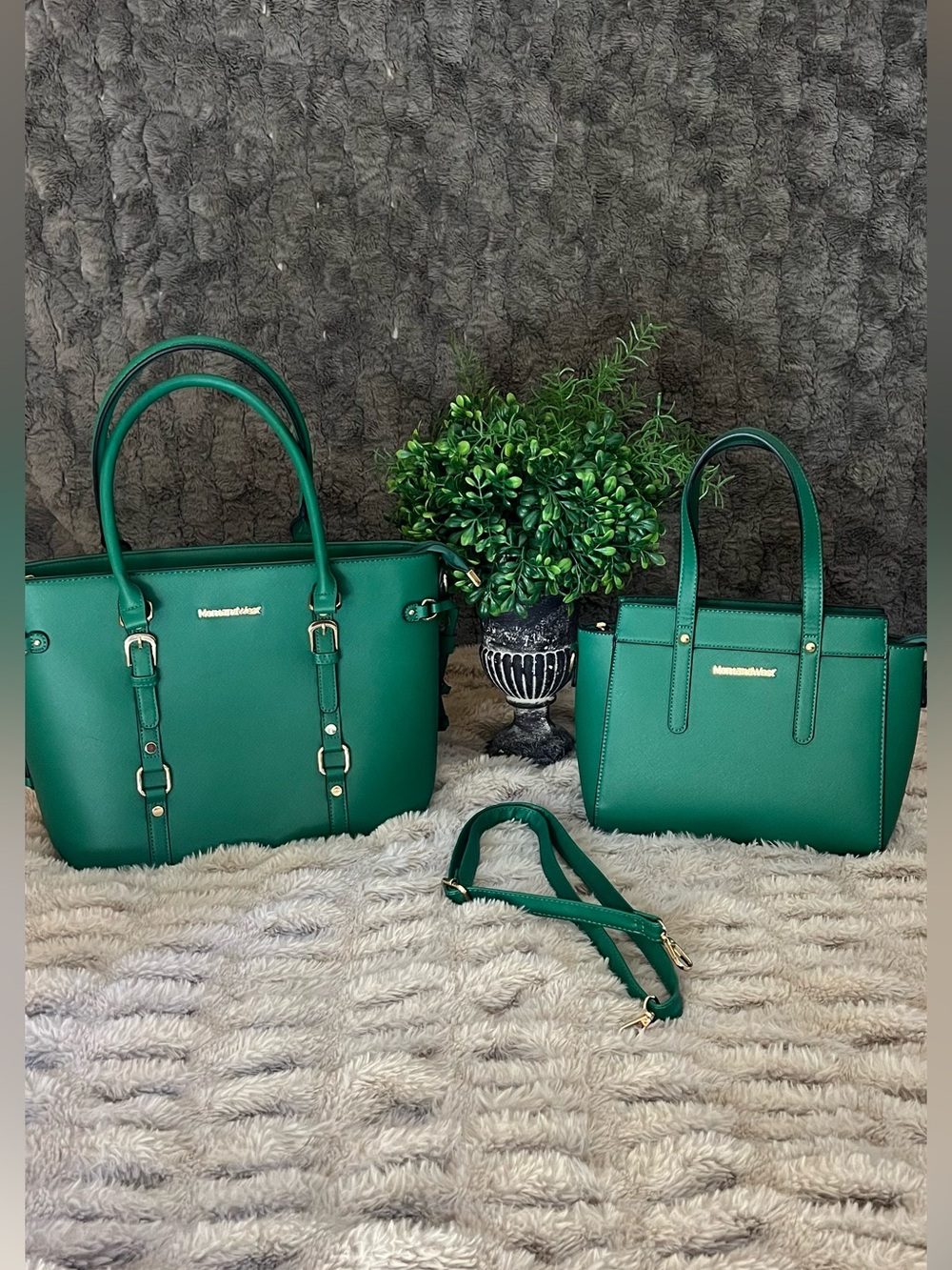 Montana West Emerald Green Tote and Matching Carryall Set